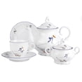 thumbnail image 3 of Tea Party Set for Women Goose Porcelain Tea Set of 14 for 6 pers. 1 Teapot 1 Sugar Bowl 6 Cups 6 Saucers Wedding Teapot Set for Adults, 3 of 10