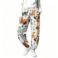 thumbnail image 4 of Yourumao Halloween Sweatpants for Women Elastic Waist Barrel Sweatpant with Drawstring Tapered Leg Thin Fleece Jogger Pants for Halloween with Pocket, 4 of 9