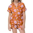 thumbnail image 1 of Ensemble de Pyjama en Satin pour Filles Classique avec Haut à Manches Courtes Élégant et Shorts Confortables, 1 of 3