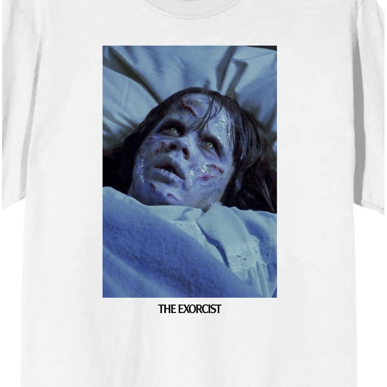 The Exorcist Possessed Regan MacNeil Mother, What's Wrong With Me? Adult  White Short Sleeve Crew Neck Tee-Small