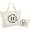 Letter H, variant on Personalized Initial Canvas Tote Bag with Zipper, Present Bag with Inner Pocket & Make Up Bag,  Gifts for Women, Mom, Teachers, , Bridesmaids