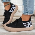 thumbnail image 3 of HEWUQI Women's Walking Shoes Breathable Mesh Leopard Print Running Sneakers Lightweight Slip on Casual Platform Athletic Gym Footwear Black Size 7, 3 of 5