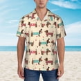 thumbnail image 4 of Balery Dachshund Dog Puppy Print Men's Hawaiian Shirts Short Sleeve Beach Shirt Relaxed Fit Vacation Button Down Shirts-, 4 of 9
