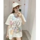 thumbnail image 2 of Tops vintage de verano de alta calidad de moda de algodón VEGES estampado de mangas cortas de alta calle suelta de gran tamaño camiseta casual lavada, 2 of 6