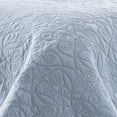 thumbnail image 3 of Laura Ashley  Felicity Baby Blue Cotton 3-piece Quilt Set, 3 of 5