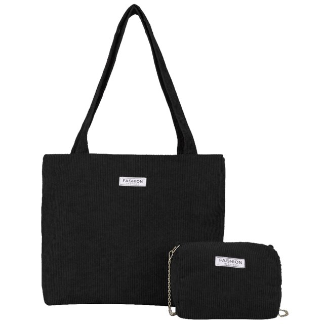 Bolso Hobo Sólido 2 Uds. Conjunto Pana Informal Gran Capacidad para Mujer
