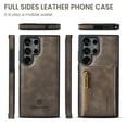 thumbnail image 2 of ELEHOLD for Samsung Galaxy S22 Detachable Wallet Case Premium PU Leather 2-in-1 Magnetic Removable Zipper Card Holders RFID Blocking Shockproof Protection Kickstand Leather Case,coffee, 2 of 9