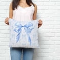 thumbnail image 2 of Cute Bow Pillow Covers 16x16 Inch Decorative Throw Pillow Cover, Blue Bowknot Minimalist Solid Color Sofa Pillowcases Accent Cushion Case Home Decor Bedroom Living Room, 2 of 6