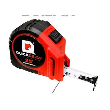 UPC: 0799804420991 | Quickdraw QD25-PRO 25 ft. Quickdraw Pro Self Marking Tape Measure  Red & Black