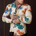 thumbnail image 1 of Las más nuevas camisas de flores holgadas y transpirables con estampado moderno y moderno camisetas de fiesta en la playa camisas de verano de manga larga para hombres blusas florales para hombres, 1 of 6