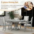 thumbnail image 5 of Harper & Bright Designs Farmhouse Dining Set for 4, Wood Kitchen Extendable Round Dining Table Set with 4 Upholstered Chairs, Antique Gray, 5 of 17