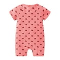 thumbnail image 4 of Penkiiy Toddler Baby Boys Girls Cute Cartoon Pattern Short Sleeve Double Zipper Romper Jumpsuit kids Baby Easter Romper 12-24 Months Red on Clearance, 4 of 9