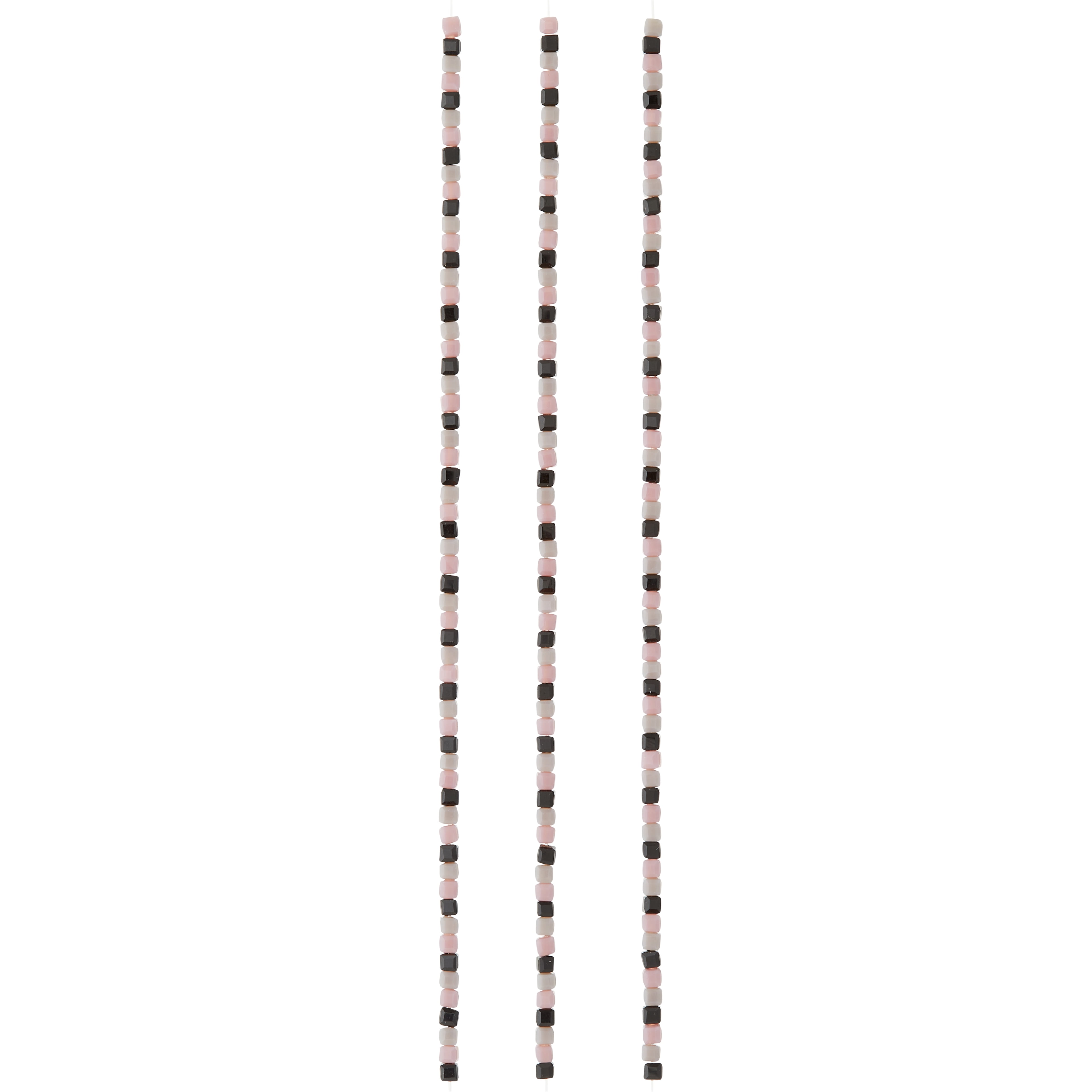 Bead Landing Multicolor Glass Cube Bead Strings, 3mm, 12 Pack