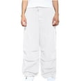 thumbnail image 2 of qolati Men's Casual Cargo Pants Elastic Waist Lightweight Hip Hop Baggy Harem Pants Classic Fit Hiking Jogger Pants, 2 of 6