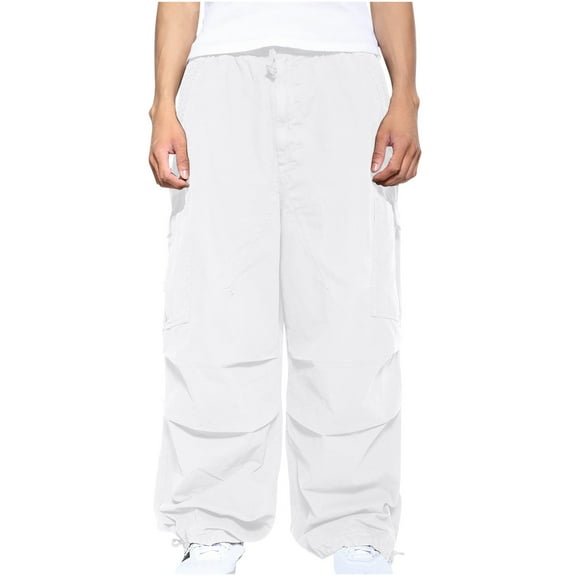 AOOCHASLIY Thanksgiving Day Men Pants Men's Cargo Pants Solid Color Straight Leg Pants Outdoor Street Casual Sports Overalls Pants
