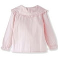 thumbnail image 2 of Conti Kids Little Girls Peter Pan Ruffle Collar Bell Long Button-Down Pink Shirts Blouse 5-6 Years, 2 of 6