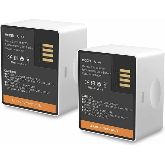 2-Pack 3.85V 18.48Wh Rechargeable Battery for Ar-lo Pro 3/Pro 4/Ultra/Ultra 2 Camera,Model A-4A
