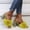 Yellow, variant on Latrodar Block Heel Sandals for Women High Heels Slippers Sandals Women Comfort Running Stretch Plush Jeweled Sandals Pull-On Square Toe Summer Shoes High Heel Wide Solid Sandals for Lady Anniversary