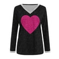 thumbnail image 5 of Hfyihgf Womens Tops Dressy to Wear with Leggings Sequins Trim V Neck Glitter Printed Graphic Elegant Long Sleeve T-Shirts Blouses(01#Black,M), 5 of 5
