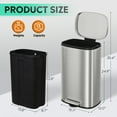 thumbnail image 5 of GALAXHERO Kitchen Trash Cans with Soft-Close Foot Pedal, Anti-Fingerprint Stainless Steel Rubbish Bin, Garbage Can with Removable Bucket for Home, Office, Silver, 5 of 5