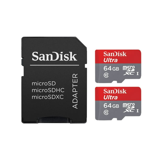 Sandisk Ultra 64gb Microsdxc Uhs I Card With Adapter 2 Pack Walmart Com Walmart Com