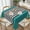 Black and White Stripes on Teal, variant on Square Tablecloth Teal and White Stripes on Teal Table Cover Washable Table Cloths for Kitchen Dinning Party Tabletop Modern Decoration 60 x 60inch