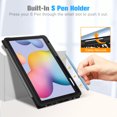 thumbnail image 6 of Fintie Slim Case for Samsung Galaxy Tab S6 Lite 10.4 Inch 2024/2022/2020 with Built-in S Pen Holder, Soft TPU Smart Stand Back Cover Auto Wake/Sleep Feature, Composition, 6 of 8
