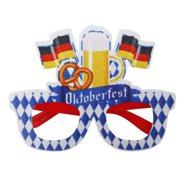 TIEVOSA Lunettes de Mode pour Oktoberfest Style d'Été Fête d'Octobre Bal de Promo Lunettes Décoratives Accessoire (Noir)