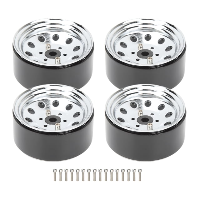 RC Moyeu de Roue, Stabilité RC Beadlock Roue Moyeu Fer Réutilisable 4PCS pour le Remplacement Noir, Blanc, Argent, Couleur Ti