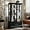Black, variant on Lighted Curio Cabinet 47" H China Cabinet with Tempered Glass Doors, 3-Tier Adjustable Shelves and Acrylic Mirrored Back Pane, Glass Display Cabinet for Living Room (Black)