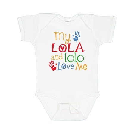 

Inktastic My Lola and Lolo Loves Me Grandchild Gift Baby Boy or Baby Girl Bodysuit