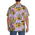 thumbnail image 3 of Lsque Cartoon Avocados print Men's Cuban Collar Short Sleeve Shirt Summer Beachwear Casual Button Down Fashionable Vacation Leisure Shirt-Large, 3 of 7