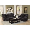 thumbnail image 2 of Pemberly Row Transitional Faux Leather Double Reclining Sofa in Brown, 2 of 5
