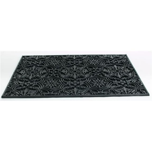 HomeRoots 573976 16 x 24 in. Black Rubber Outdoor Door Mat