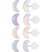 POFO Colorful Stud Earrings Set Plastic Earrings Cute Clear Earrings Kawaii Hypoallergenic Earrings For Women Multipack[z1081]