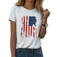 thumbnail image 2 of ORT American Flag Shirt Women Patriotic T-Shirt 4th of July Independence Day T Shirts Star Stripes Patriotic Shirts Top(Z3-White,L), 2 of 5