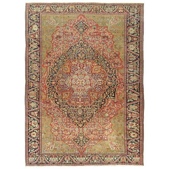 Pasargad Home Antique Denver Rust Lamb's Wool Area Rug  9'11" X 13'10"