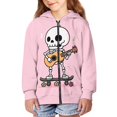 thumbnail image 2 of Psesaysky Kids Hoodie Sweatshirt Funny Skeleton Pink Long Sleeve Boys Girls Full Zip Jacket Tops Clothes for Toddlers(Age 8-10), 2 of 7