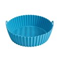 thumbnail image 2 of Olla de silicona para freidora de aire para hornovaporera (azul 8.5 pulgadas) Wdftyju Libre de BPA, 2 of 3