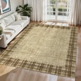 thumbnail image 5 of Garvee 5'x7' Plaid Area Rug, Washable Rugs Non-Slip Soft Boedered Carpet Low Pile Indoor Accent Rug for Living Room Bedroom Home Office, Linen, 5 of 9
