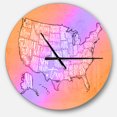 thumbnail image 1 of DesignArt United States Yellow Vintage Map Large Wall Clock, 1 of 2