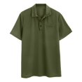 thumbnail image 5 of Men's Casual Short Sleeve Polo Shirts Classic Button Summer Collared Golf Top T-Shirt with Pocket Green S by Awwp, 5 of 9