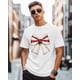 thumbnail image 2 of Men T-Shirt,Soft Crewneck Tee Shirt Christmas Red White Bows Short Sleeve Casual T Shirts, 2 of 8