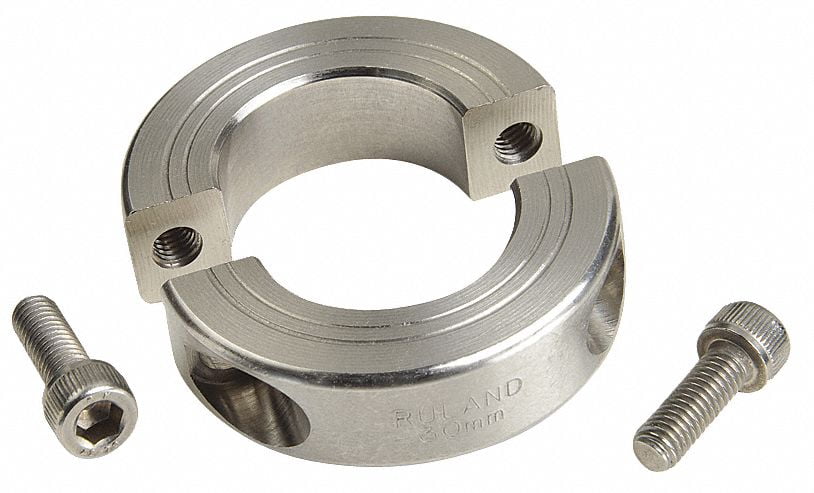 2Pc 7/16 in 2 Pieces Clamp Shaft Collar SS 2Pc 7/16 in 2 Pieces Clamp Shaft Collar SS