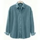 thumbnail image 4 of pstuiky camisas de hombre de manga larga, Camisa informal de pana de color liso con cuello abotonado y manga larga para hombre Tops de talla grande para hombre m, 4 of 7