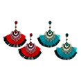 thumbnail image 1 of pendientes de borla,Juego de aretes colgantes de moda Estilo retro,Pendientes bohemios con borlas en forma de abanico,Regalos de gotas para los oídos con flecos de pendientes ligeros de, 1 of 9