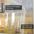 thumbnail image 2 of Kira Home Lucy 16" Modern Pendant Light + Clear Glass Vase Shade, Adjustable Hanging Height, Brushed Nickel Finish, 2 of 7