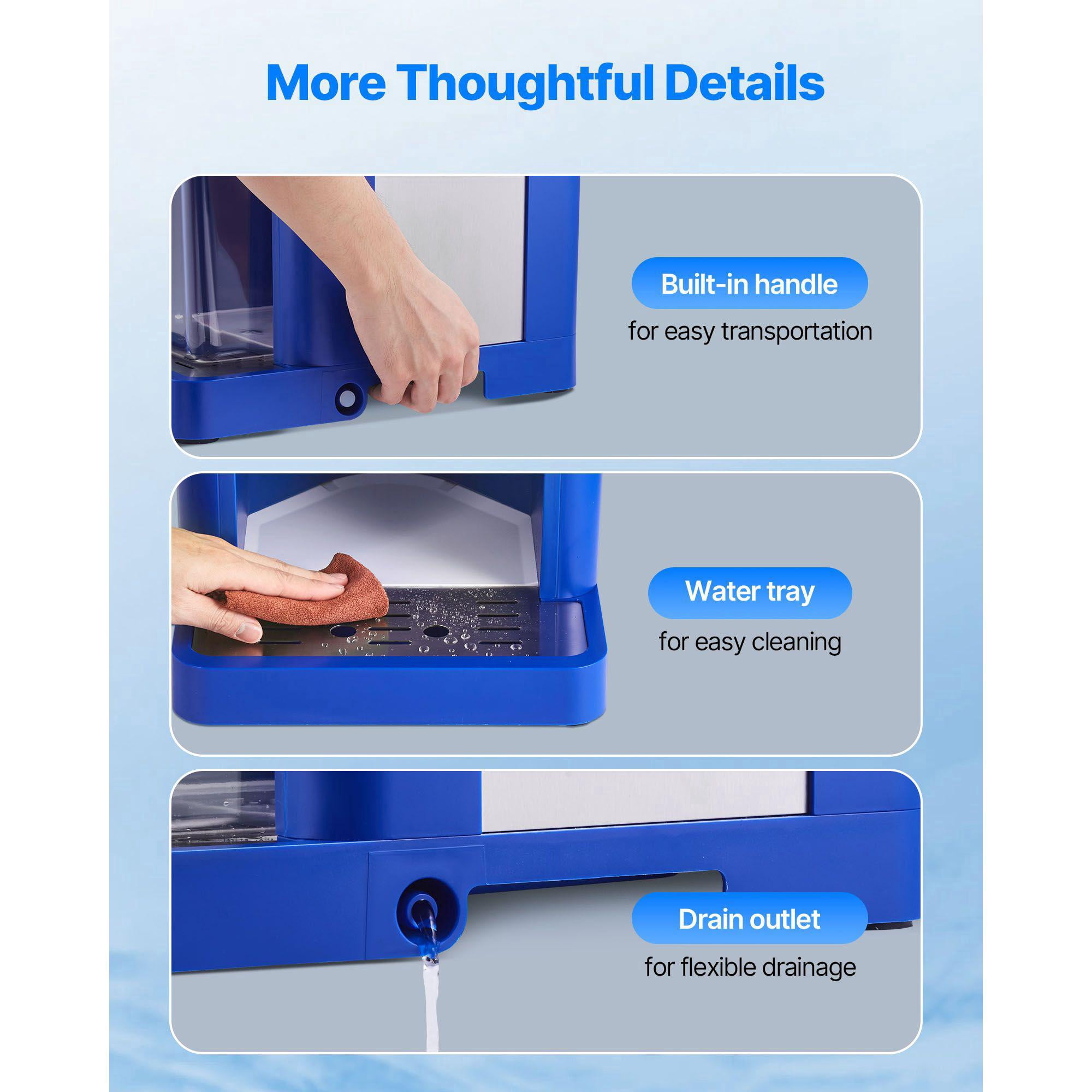 Commercial Ice Shaver Machine 1.91QT 1.8L Large Electric Snow Cone Maker 300W Motor Stainless Steel Blades Fine Fluffy Shaved Ice for Home Party Restaurant Dessert Shop Blue