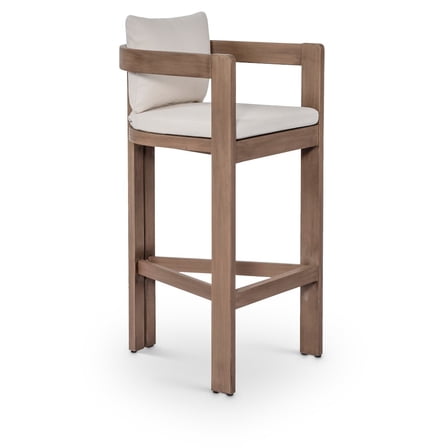 Meridian Furniture Newport Cream Water Resistant Fabric Patio Bar Stool