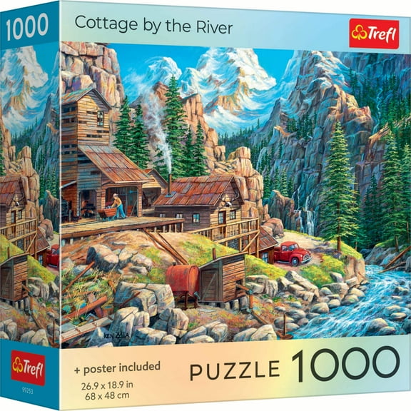 Trefl Red Cottage by the River 1000 piece Puzzle